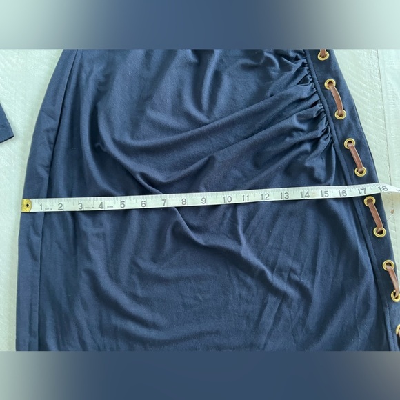 Carmen Marc Valvo Navy Cut and Sew
Faux Wrap Dress Size Large - Picture 7 of 12